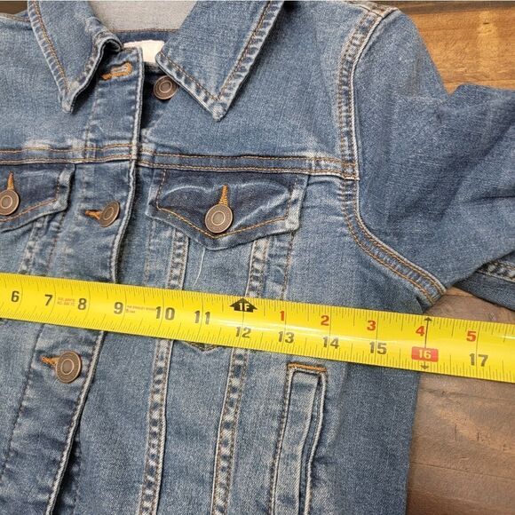 LC Lauren Conrad Jean Jacket Mid Wash Cotton Button Front 4 Pocket Denim Size XS - Picture 7 of 9